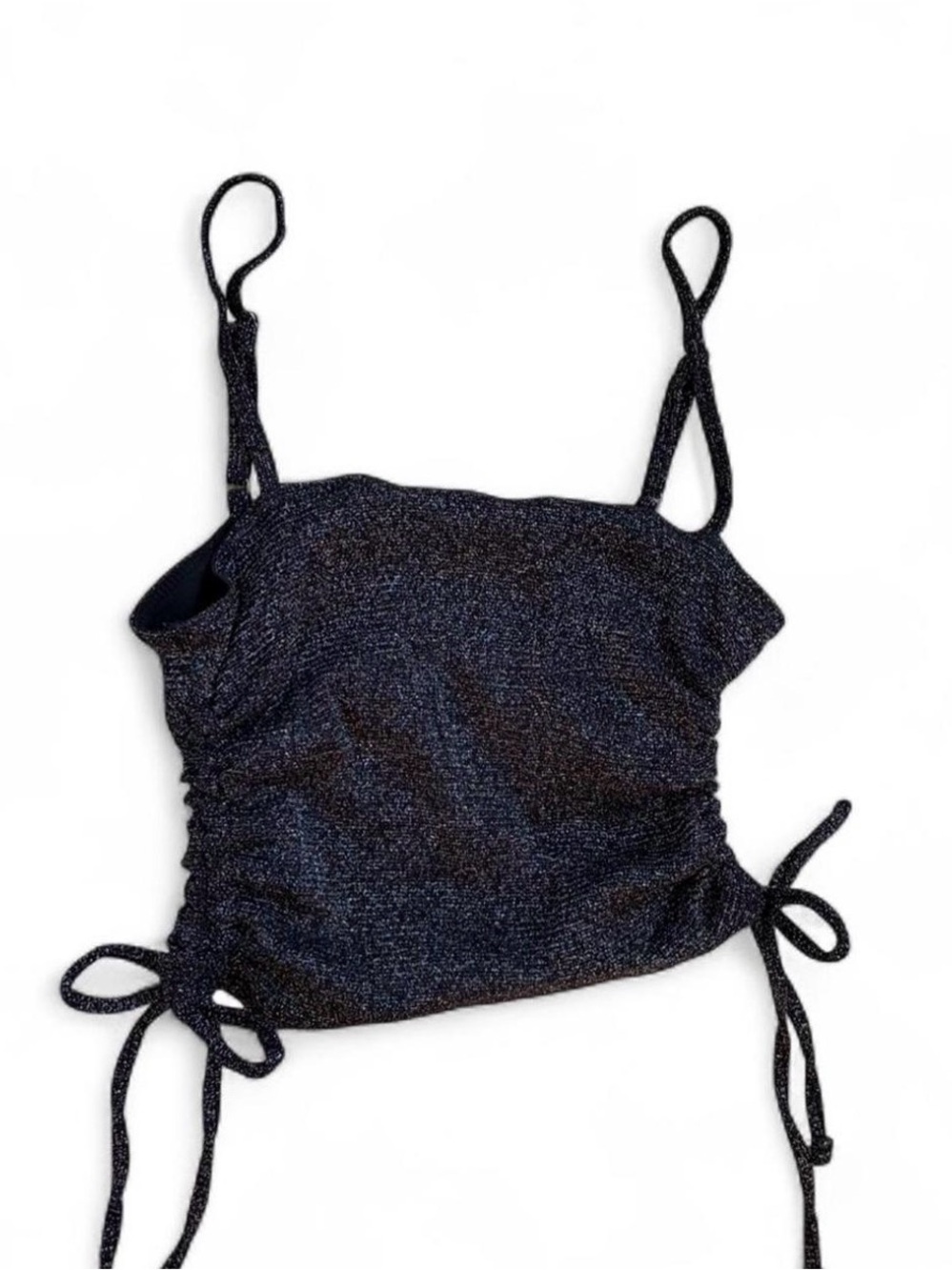 Hollister Black Shimmer Ruched Tie-Side Camisole